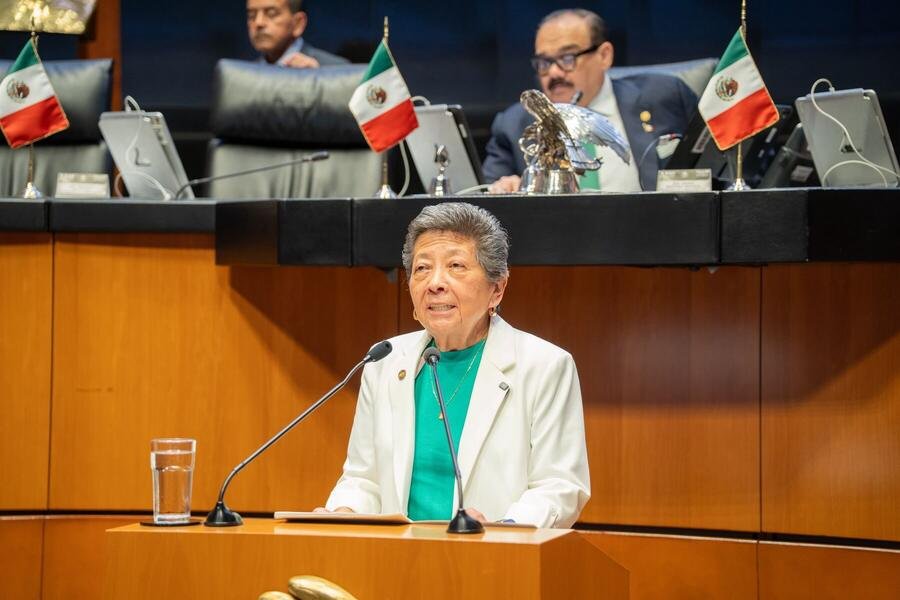 Nora Elena Yu Hernández hace uso de la palabra en la tribuna del Senado de la República